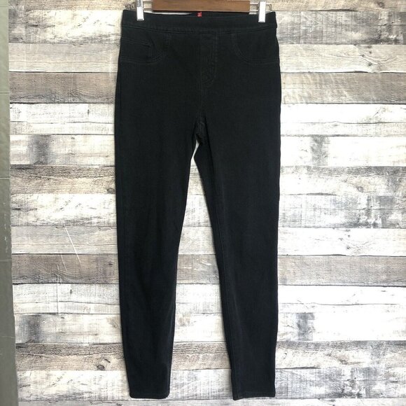 Spanx Pull On Jean-ish Ankle Leggings Jeans Women Size Medium Black - Picture 1 of 11